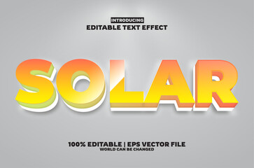 Solar new editable text effect in new modern trend style