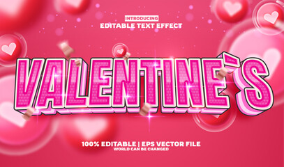 Valentine day editable text effect in new modern trend style