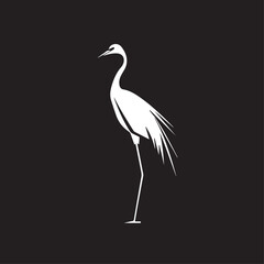 Obraz premium Crane in cartoon, doodle style . Image for t-shirt, web, mobile apps and ui. Isolated 2d vector illustration in logo, icon, sketch style, Eps 10, black and white. AI Generative