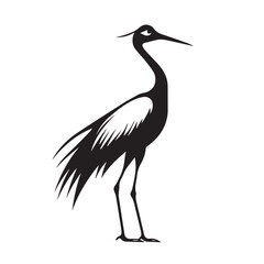 Obraz premium Crane in cartoon, doodle style . Image for t-shirt, web, mobile apps and ui. Isolated 2d vector illustration in logo, icon, sketch style, Eps 10, black and white. AI Generative
