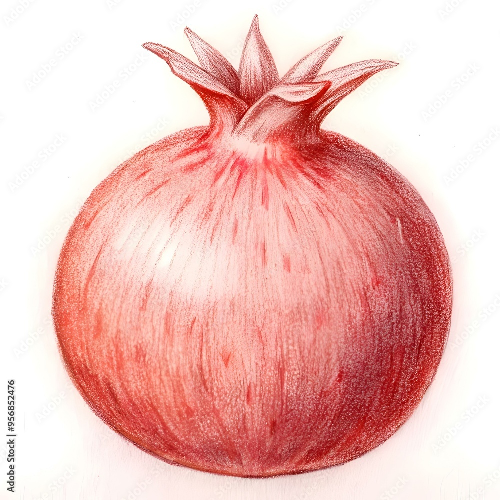 Poster a simple yet elegant 3d illustration of a pomegranate. perfect for adding a touch of nature to your 