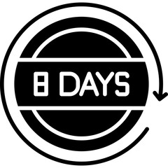 8 Days Return Icon