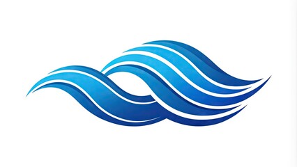Obraz premium A stylized, modern wave motif forms the foundation of a sleek, abstract logo, conveying movement, energy, and fluidity in a bold, bright blue color scheme.