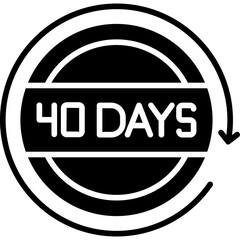 40 Days Return Icon