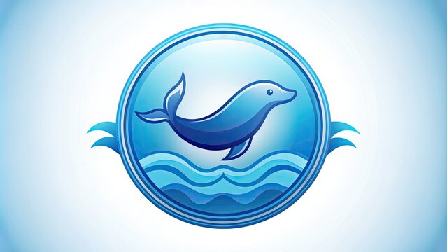A stylized blue seal shape with a subtle gradient and modern design elements, perfect for corporate branding, logos, or aquatic-themed visual projects.