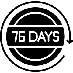 76 Days Return Icon