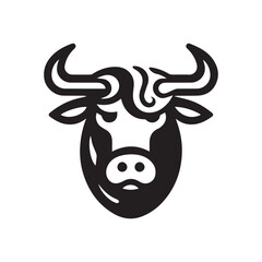 Minimalist bull logo