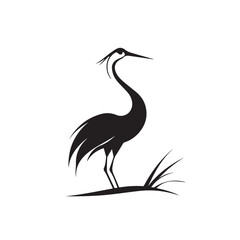 Obraz premium Crane in cartoon, doodle style . Image for t-shirt, web, mobile apps and ui. Isolated 2d vector illustration in logo, icon, sketch style, Eps 10, black and white. AI Generative