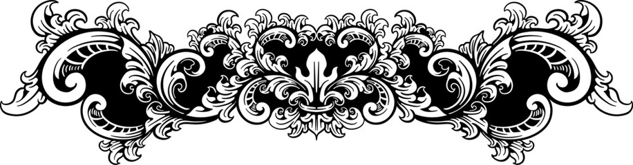 engraved ornament element design for border, editable color