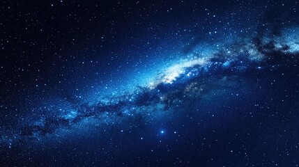 Fototapeta premium 3D cartoon illustration of a starry blue night sky with the Milky Way in the space backdrop