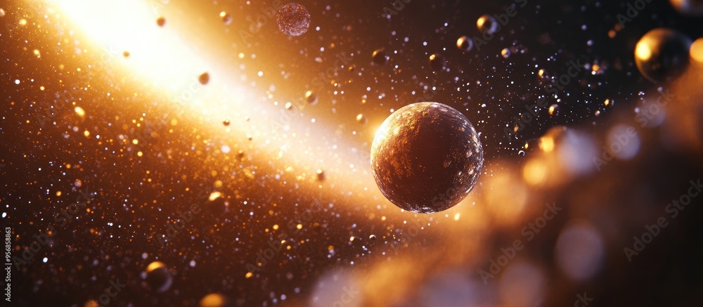 Aufkleber space exploration concept in 3d cartoon rendering mixed media