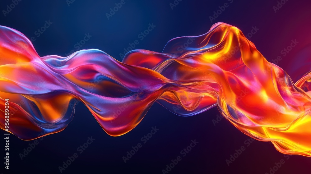 Poster abstract fire figure in 3d cartoon rendering suitable for a tattoo design