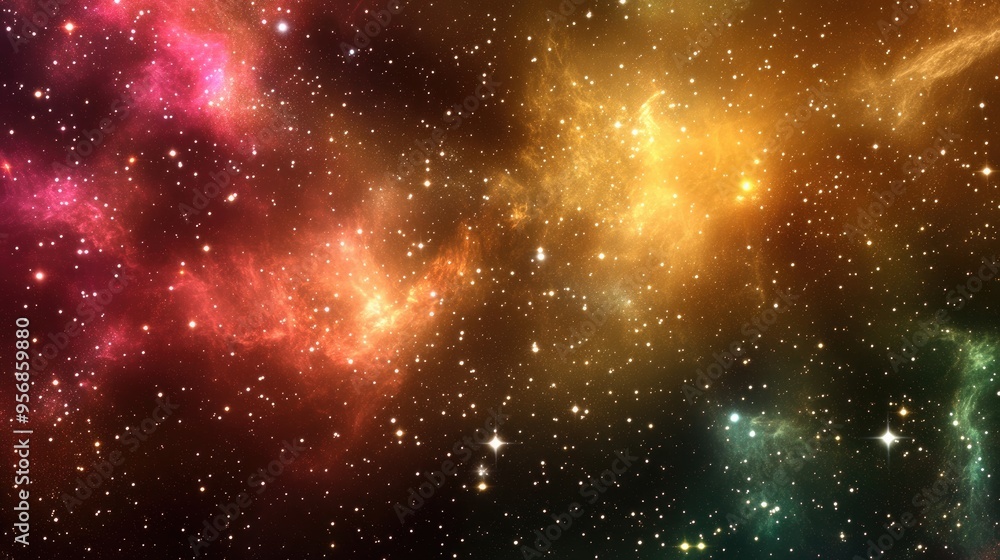 Poster outer space art featuring an awesome starfield and nebulae in a 3d cartoon rendering