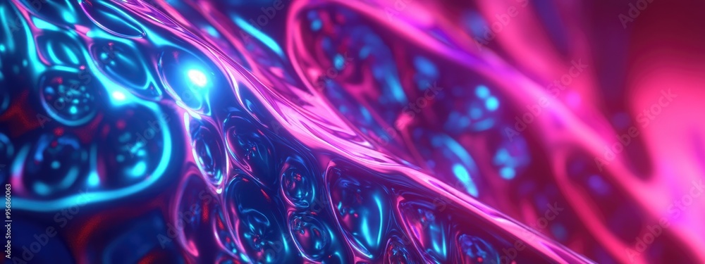 Poster 3d abstract fractal background rendered in cartoon style