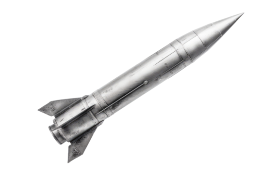 Rockets on a white background, power and precision of modern technology from a launch vehicle