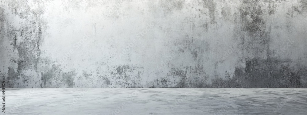 Poster 3d rendering of loft style plaster walls in gray and white featuring an empty space utilized as wall