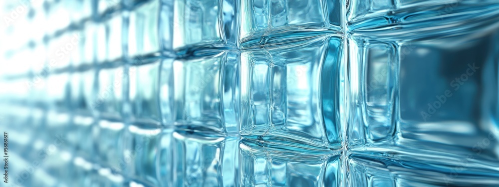 Poster 3d rendering of glass block walls for a design background