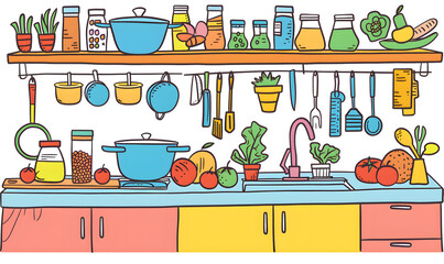 fruits and vegetable herbal concept  for background or 2d illustrator cartoon.