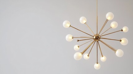3D rendering of a modern chandelier design featuring a pendant light element as a decorative accessory on a white background