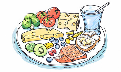 fruits and vegetable herbal concept  for background or 2d illustrator cartoon.