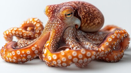 Obraz premium Close-up of a Red Octopus with White Spots