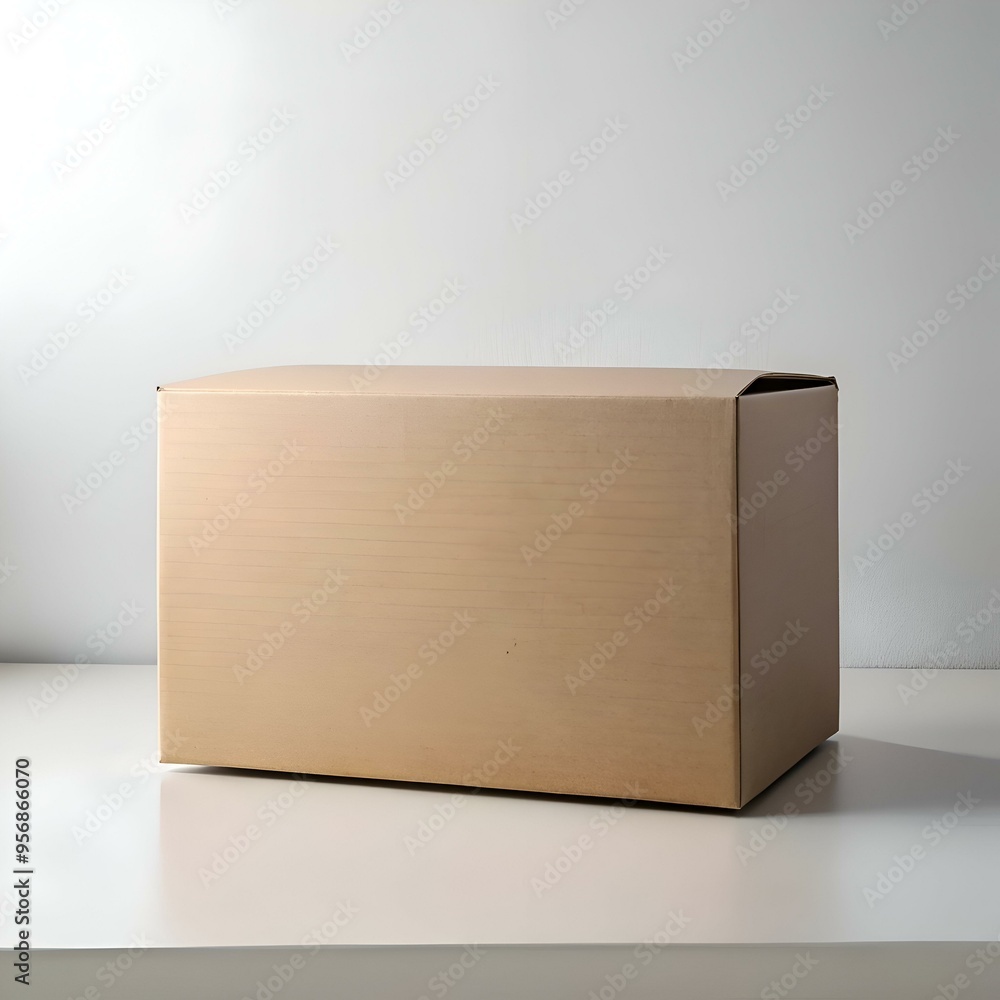 Poster simple yet versatile. this mockup showcases a blank cardboard box. perfect for presenting your produ