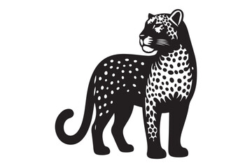 Leopard Silhouette Simple Black Vector Illustration