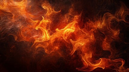Fototapeta premium Dynamic Abstract Art of Swirling Flames and Smoke in Darkness