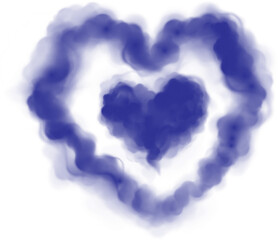 Color smoke hearts