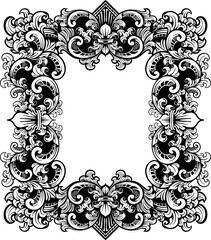 Vintage ornament frame for wedding