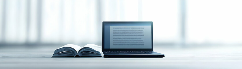 Isolated Laptop and Textbook Vector concept as A clean isolated vector image featuring a laptop and a textbook symbolizing online education with clear wording to represent e learning. The elements are