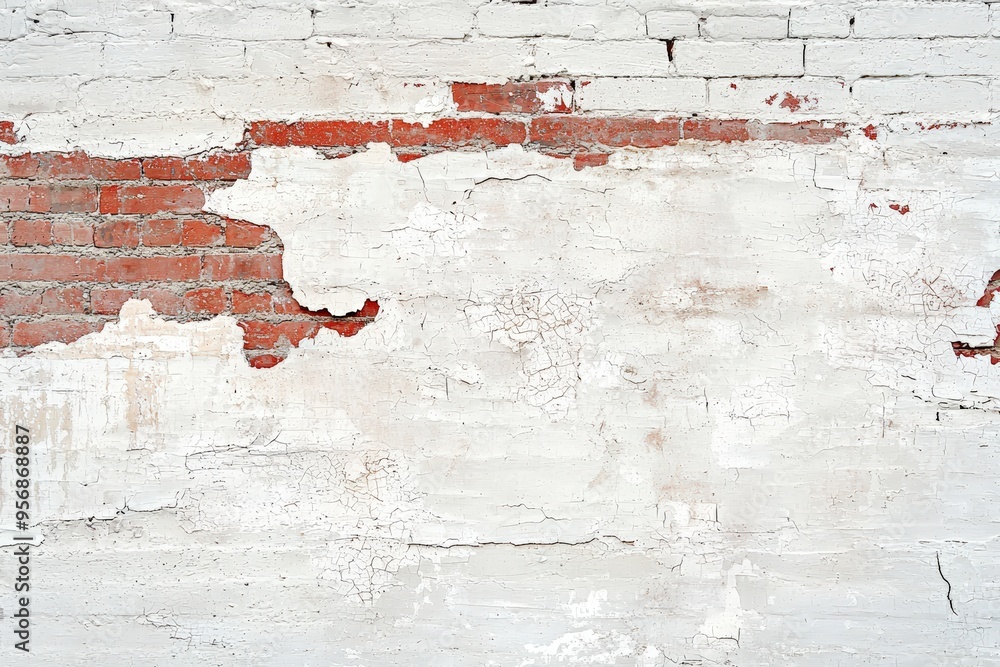 Wall mural Whitewashed brick wall