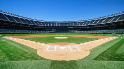 Fototapeta premium Baseball Stadium: A View From The Infield