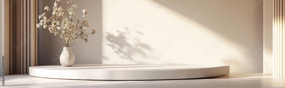 Aufkleber Abstract Minimalist Modern Podium for Product Display and Presentation 3D Rendering