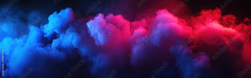 Poster Minimalist background featuring smoke and clouds 3D illustration and rendering