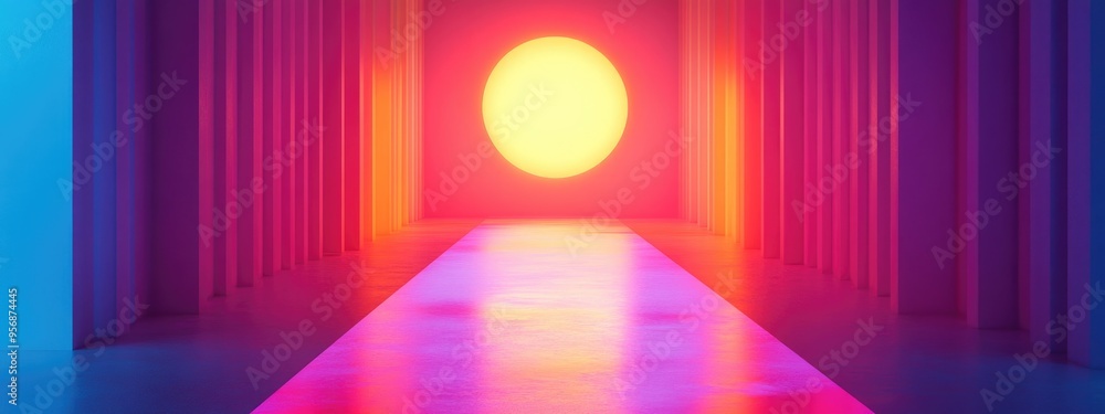 Aufkleber minimalist geometric background design 3d illustration and rendering
