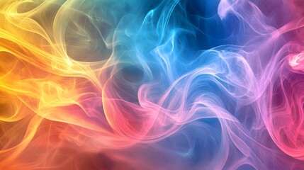 Abstract Smoke Art: Swirls of colorful smoke in mid-air, creating intricate patterns that blend and intertwine with each other.
