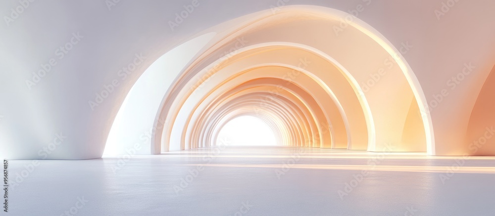Poster Abstract architectural background featuring an arched interior 3D rendering