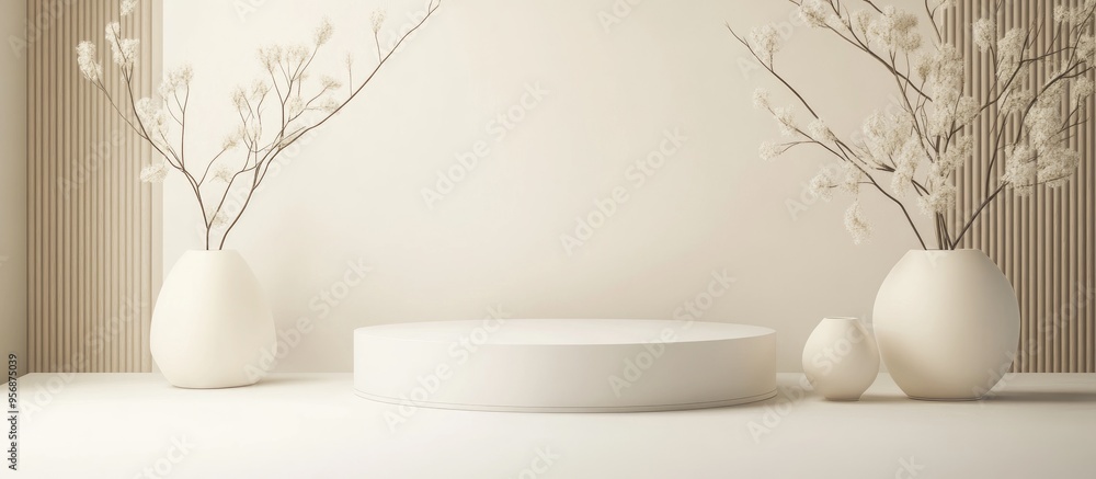 Poster luxury minimalist backdrop for premium products featuring an elegant podium abstract minimal design 
