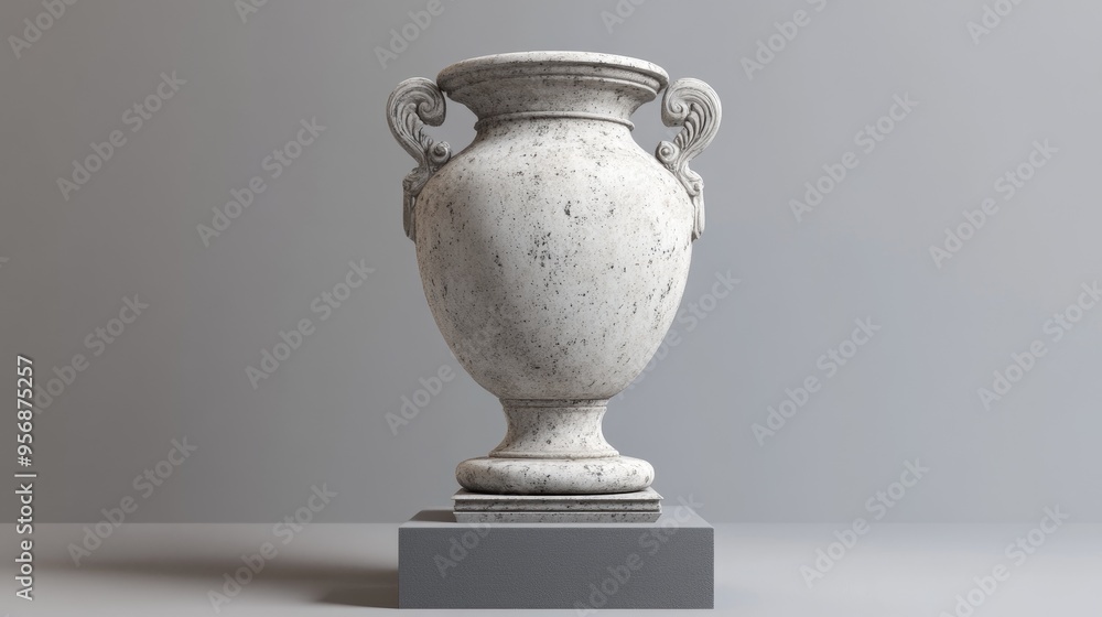 Aufkleber stone vase displayed on a podium high resolution 3d representation