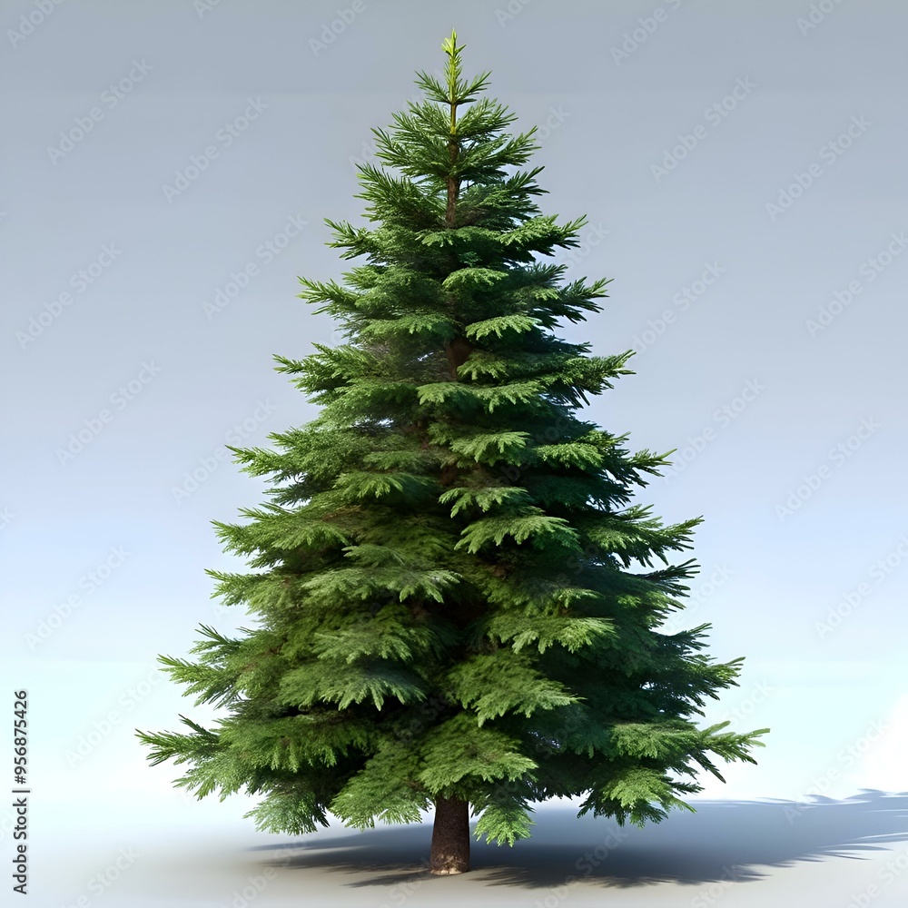 Poster realistic 3d model of a balsam fir tree. perfect for adding a touch of nature to your designs.