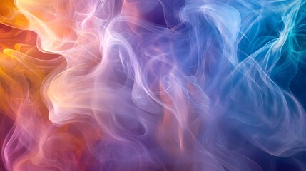 Fototapeta premium Abstract Smoke Art: Swirls of colorful smoke in mid-air, creating intricate patterns that blend and intertwine with each other. 