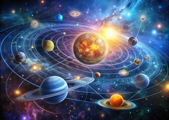 Obraz premium artistic system visualization techniques