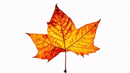 Fototapeta premium Autumn leaf on white