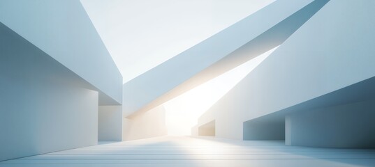 3d rendering of white and blue abstract geometric background. Scene for advertising, technology, showcase, banner, game, sport, cosmetic, business, metaverse. Product display