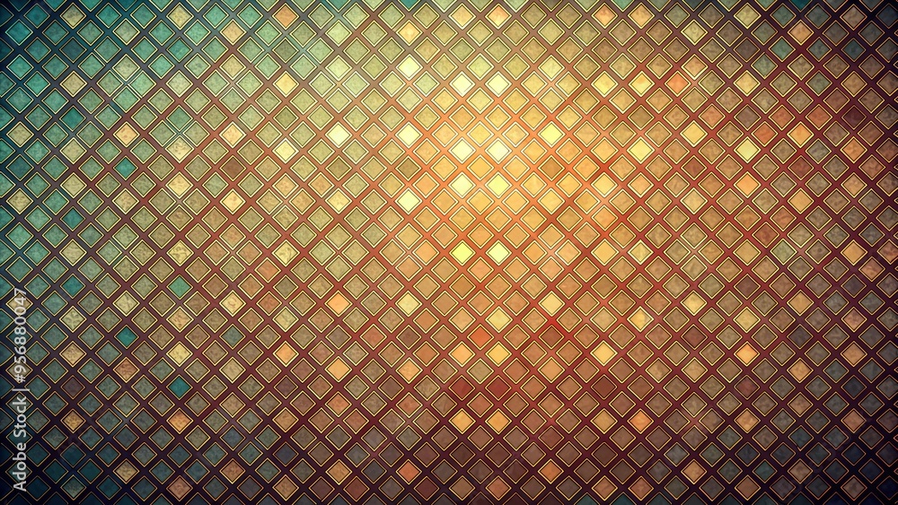 Poster textured diamond pattern with metallic finish on abstract background, modern design