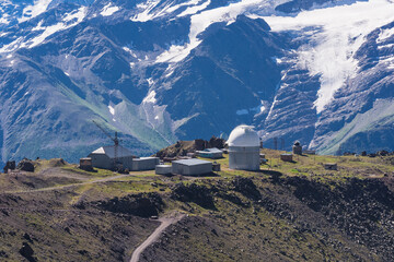 astronomical observatory in high mountainous terrain