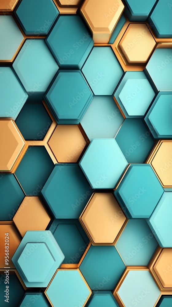 Poster abstract geometric hexagon pattern background.
