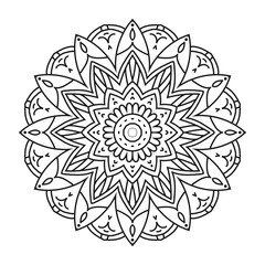 Ornamental luxury mandala pattern design, decorative pattern in oriental style for coloring book page. doodle mandala on a transparent background