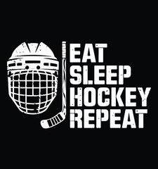 Eat Sleep Hockey Repeat Funny Hockey T Shirt, Ice Hockey Player Gift